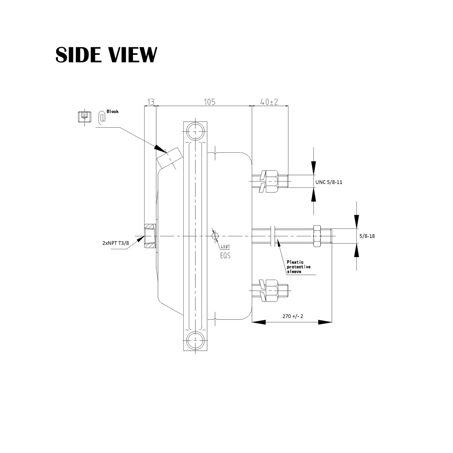 Fortpro Type 30 Brake Chamber - Threaded, Standard Stroke, Serviceable | F224728