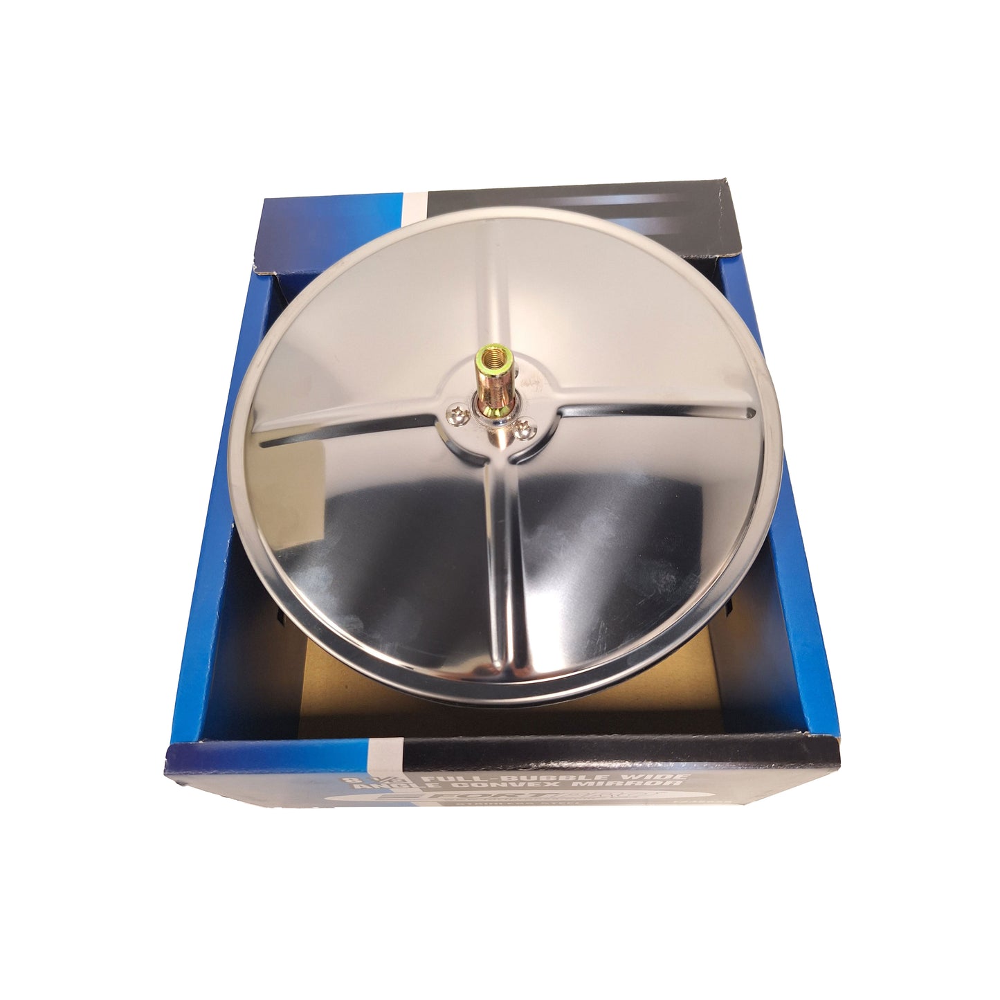 Fortpro 8 1/2" Full-Bubble Convex Mirror Stainless Steel with Center Stud Mount - Wide Spot Mirror | F245658