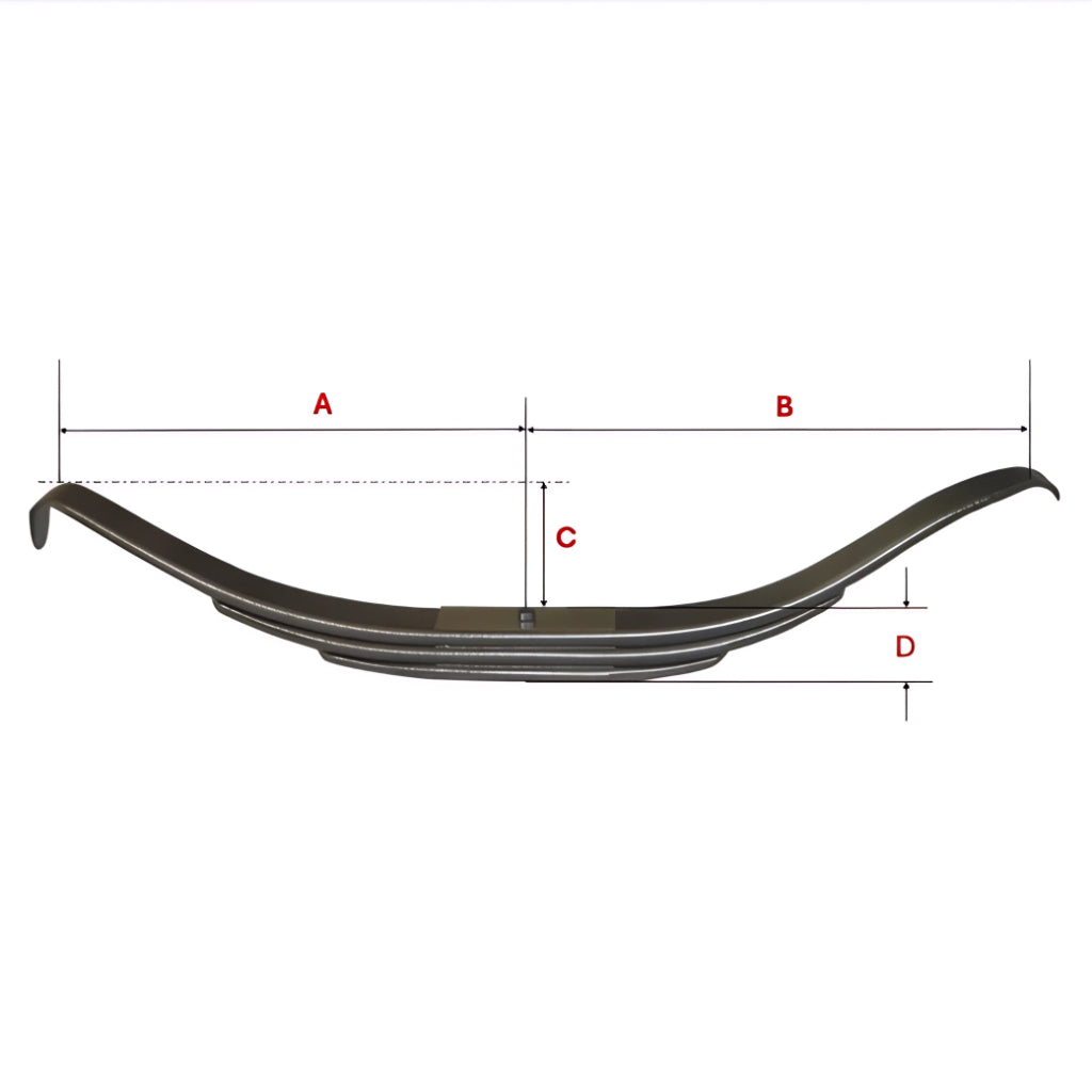 Trailer Leaf Spring, 3-Leaf, Medium Arch with 11,200 lb. Capacity - Replaces TRA-2727