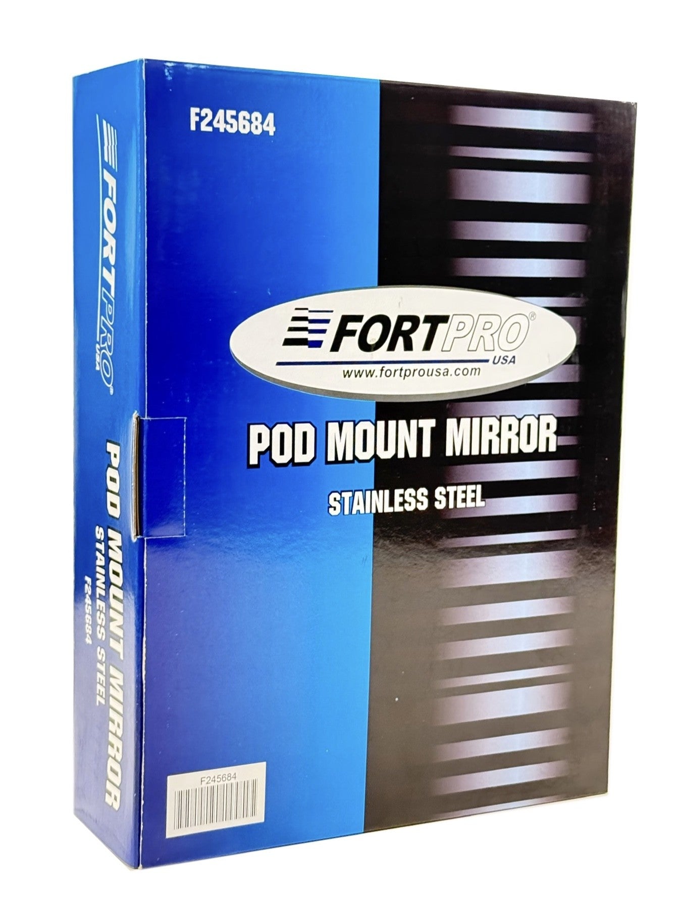 Fortpro 8 1/2" Semi Bubble Convex Mirror with Stainless Steel Pod Mount and Extension Arm | F245684