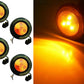 Fortpro 2-1/2" Amber Round Clearance/Marker Led Light with 4 LEDs and Amber Lens - 4 Pack | F235169