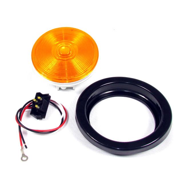 Fortpro 4"Round Incandescent Trailer Tail Light with Grommet & Plug