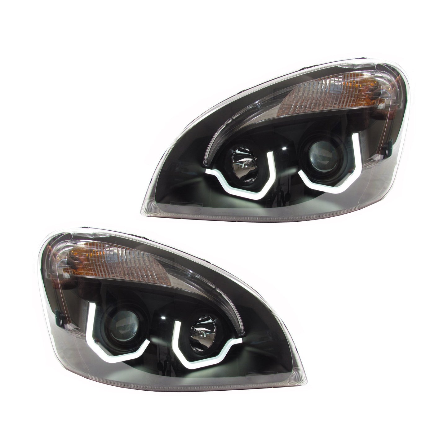 Fortpro Black Housing Headlights For Freightliner Cascadia