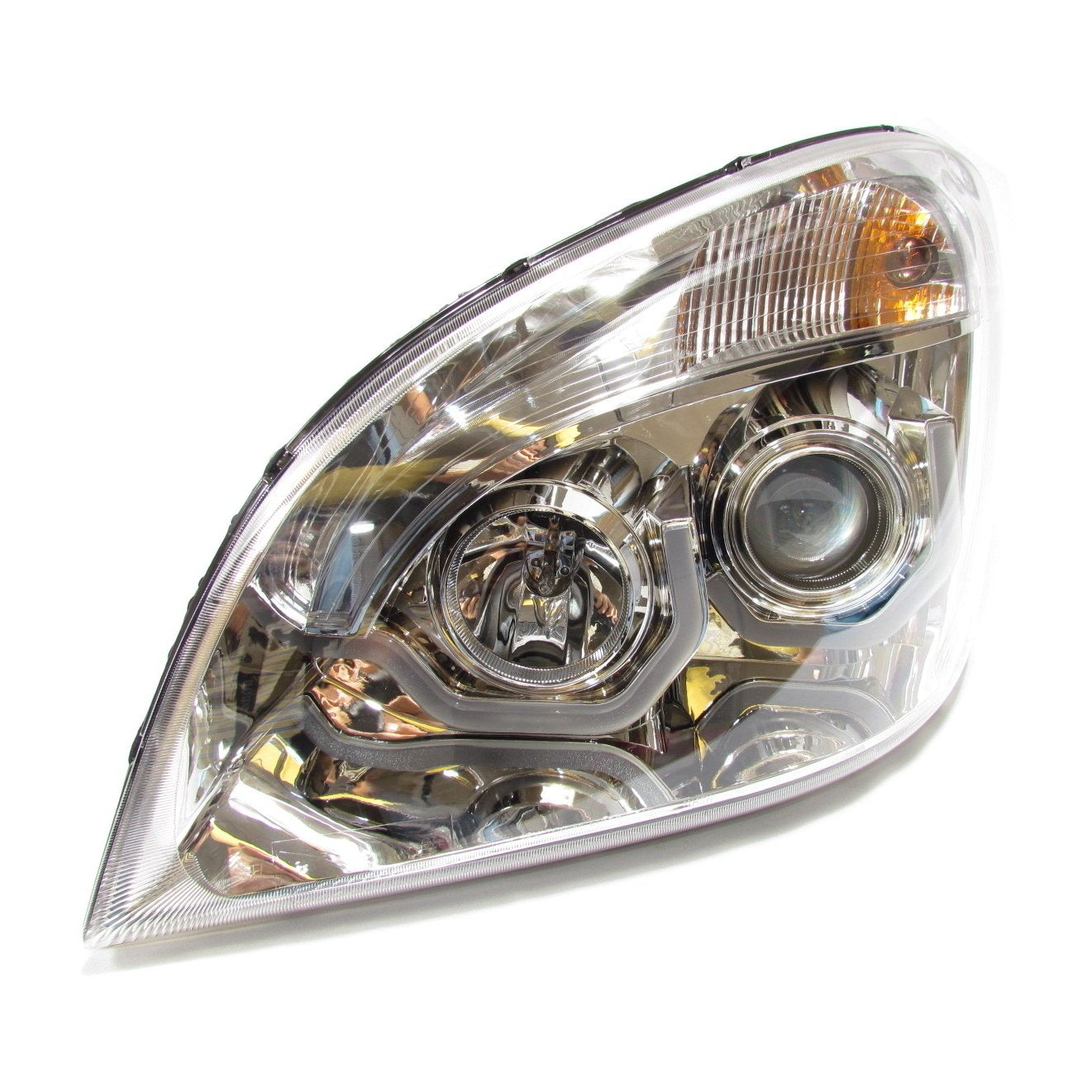 Chrome Housing Projector Headlights for Freightliner Cascadia