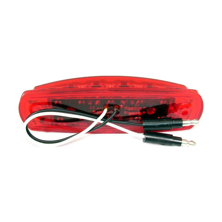 6.4" Fish Shape Red LED Marker/Clearance Light -10 Leds - 24 Volts