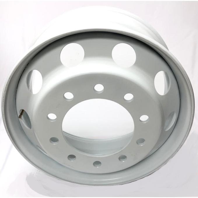 Steel Wheel 22.5” x 9”  10 Bolts - Hub Pilot - 10 Holes - WHITE