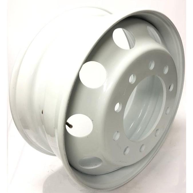 Steel Wheel 22.5” x 9”  10 Bolts - Hub Pilot - 10 Holes - WHITE