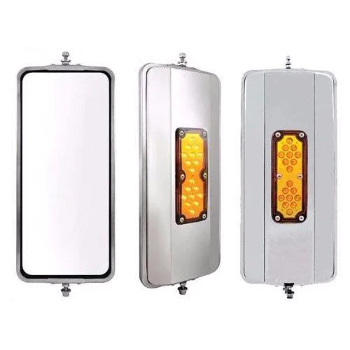 Fortpro 6 1/2"x16" Stainless Steel West Coast Heated Mirror with Clearance LED Light | F245675