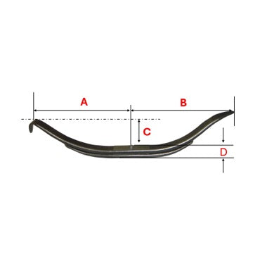 Trailer Leaf Spring 2-Leaf, Low Arch with 11,200 lb. capacity - Replaces TRA-2754