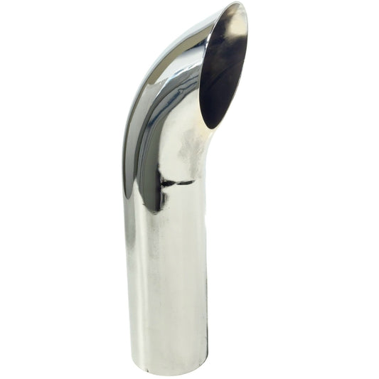 Fortpro 4" O.D. Chrome Curved Exhaust Stack Pipe - 18" Long | F247701