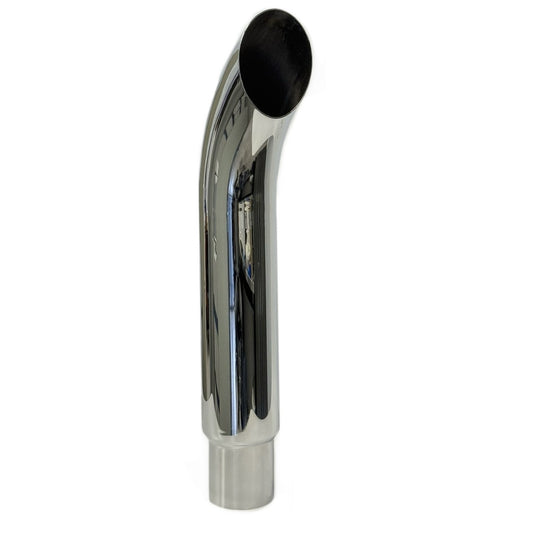 Fortpro 6" to 5" O.D. Chrome Curved Exhaust Stack Pipe - 36" Long | F247711