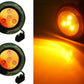 Fortpro 2-1/2" Amber Round Clearance/Marker Led Light with 4 LEDs and Amber Lens - 2 Pack | F235169