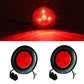 Fortpro 2-1/2" Red Round Clearance/Marker Led Light with 4 LEDs and Red Lens - 2 Pack | F235159