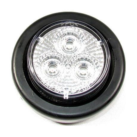 2" Clear Lens Round LED Amber Marker Light  w/ 3 LED Lights - 24 Volts