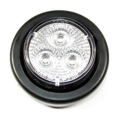 2" Clear Lens Round LED Amber Marker Light  w/ 3 LED Lights - 24 Volts