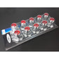 Fortpro 33mm x 2 1/8" Chrome Push-On Nuts Covers with Colored Top Reflector - 10 Pack