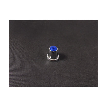Fortpro 33mm x 2 1/8" Chrome Push-On Nuts Covers with Blue Top Reflector - 10 Pack | F247616-B-10QTY