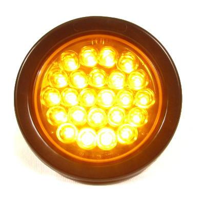 Fortpro 4" Round Light with 24 Leds and Amber Lens