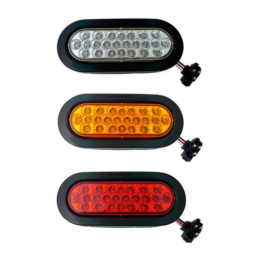 Fortpro 6" Red Oval Marker/Tail/Stop/Turn Led Light with 24 LEDs