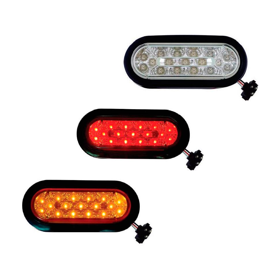 Fortpro 6" Red Oval Marker/Tail/Stop/Turn Led Light with 17 LEDs