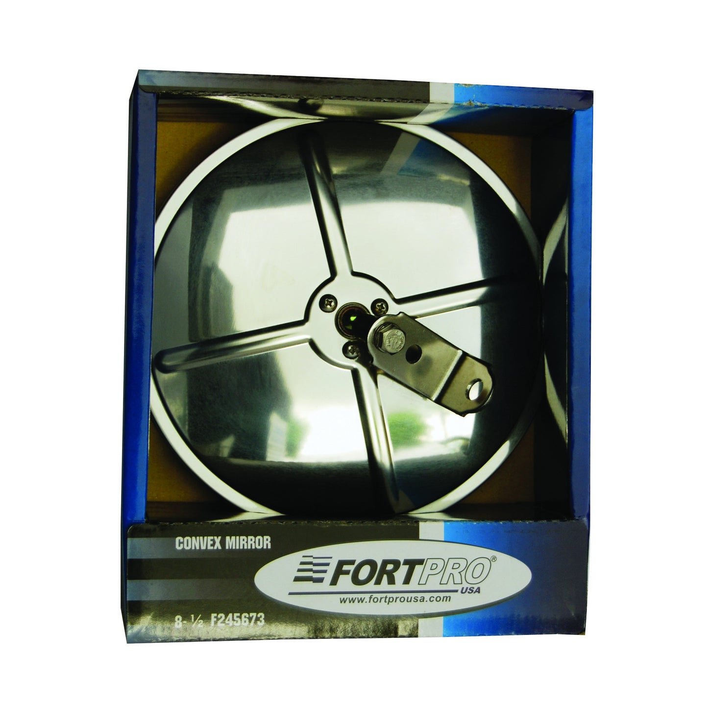 Fortpro 8 1/2" Convex Mirror Stainless Steel with Center Stud Mount | F245673