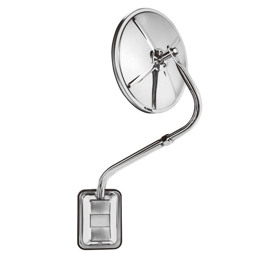 Fortpro 8 1/2" Semi Bubble Convex Mirror with Stainless Steel Pod Mount | F245683
