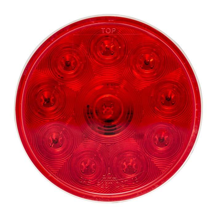 Fortpro 4"Red Round Tail/Stop/Turn Led Light with 10 Leds & Red Lens | F235148