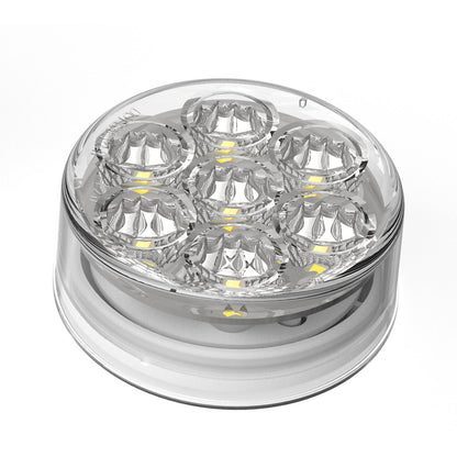 Fortpro 2 1/2” Round Dual Function Multivoltage LED Lights - Red & Ambar LED/Clear Lens | F238704