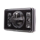 4" x 6" LED Black Projector Headlight Hi-Lo Beam for Peterbilt 357, 378, 379