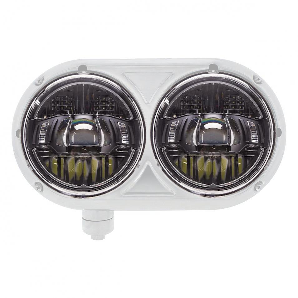 Fortpro 5.75" Round LED Projector Headlight for Peterbilt 349 / 359