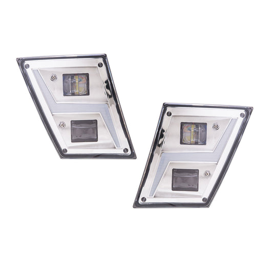 Fortpro Chrome Fog LED Lights Compatible with Volvo VNL - Both Sides