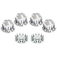 Fortpro Chrome Front/Rear Cone Style Axle Cover Kit w/33 mm Thread-On Spike Nuts Covers for Semi Trucks | F247510