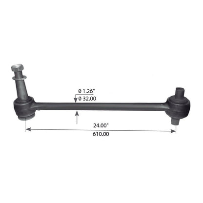 Fortpro Torque Rod with Bushing for Kenworth - Replaces K195-374, K195-376