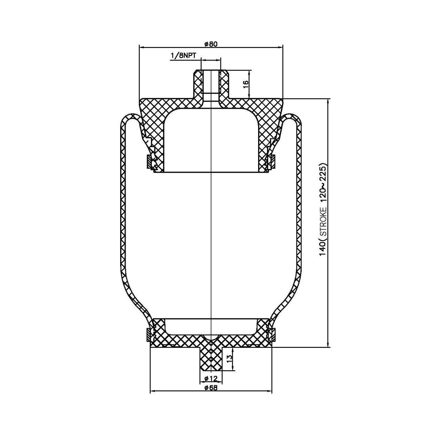 Fortpro Cab Air Spring Replaces 7087, 1S5-040 For Freightliner Trucks | F245572