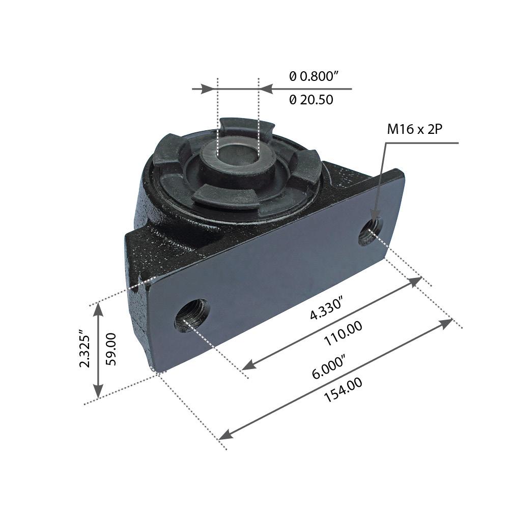 Fortpro Cabin Mount with Bushing Replaces 30QS3479, 30QS3479A, 30QS3479AM | F245624