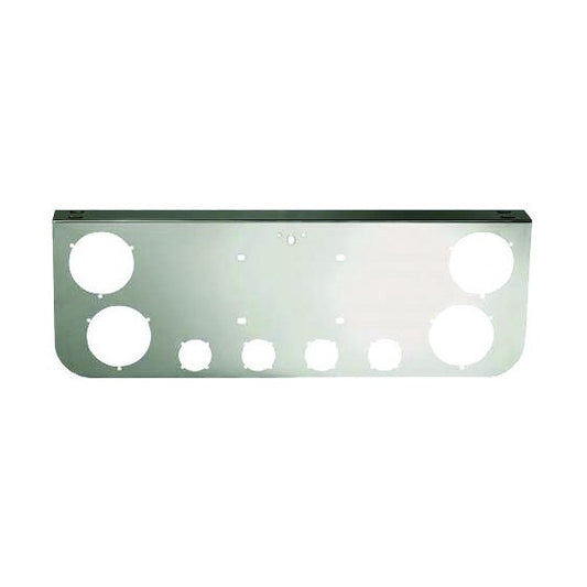Fortpro Chrome Rear Center Panel With Four 4" & Four 2" Light Round Cutouts | F247626