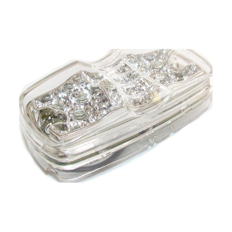 4x2" Double Bullseye Clear Lens Amber LED Light  w/12 LED Marker Lights