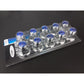 Fortpro 33mm x 2 1/8" Chrome Push-On Nuts Covers with Colored Top Reflector - 10 Pack