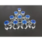 Fortpro 33mm x 2 1/8" Chrome Push-On Nuts Covers with Colored Top Reflector - 10 Pack