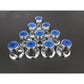 Fortpro 33mm x 2 1/8" Chrome Push-On Nuts Covers with Blue Top Reflector - 10 Pack | F247616-B-10QTY