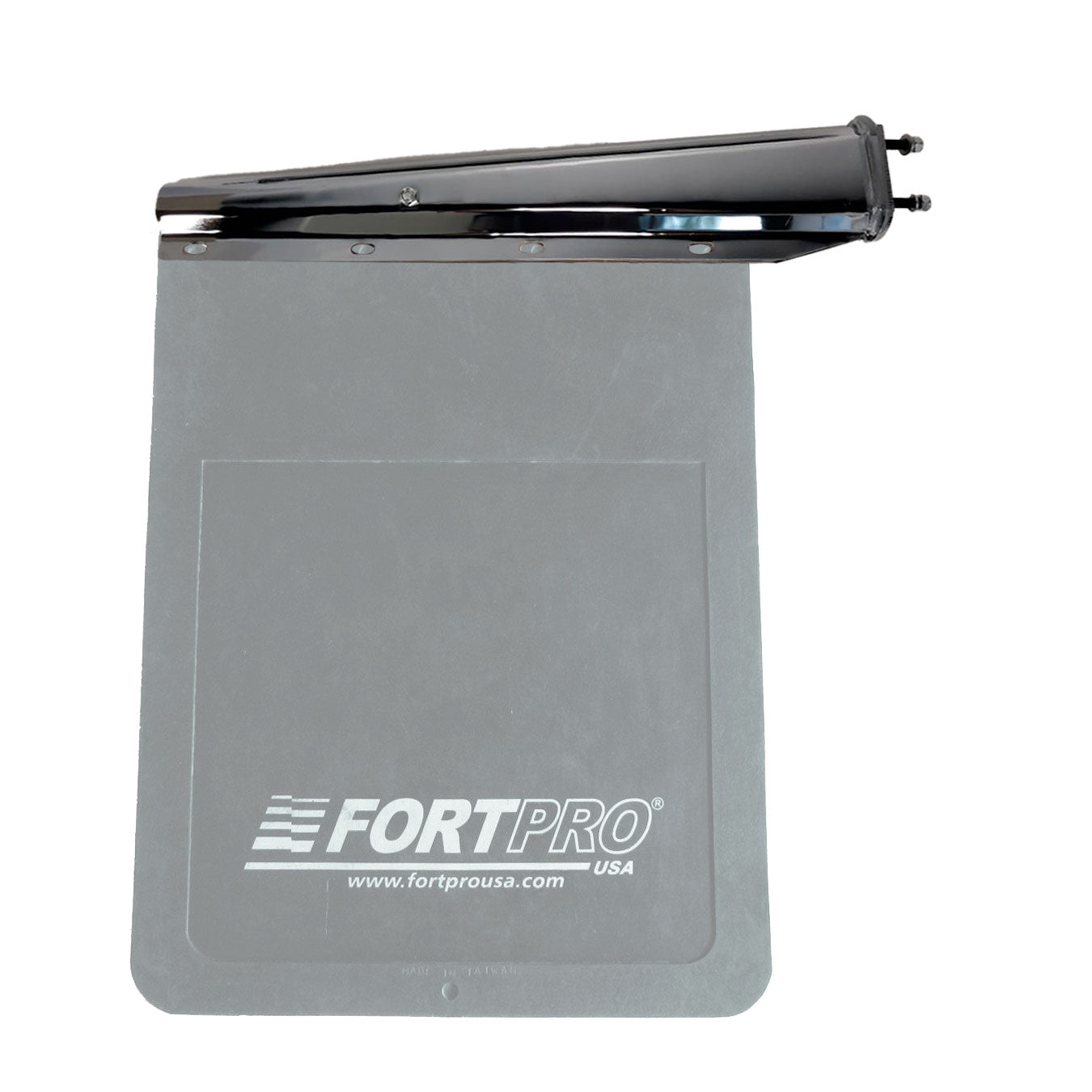 Fortpro 30" Chrome Spring Loaded Mud Flap Hanger Pair - 2.5" Bolt Spacing for Semi Trucks | F245691
