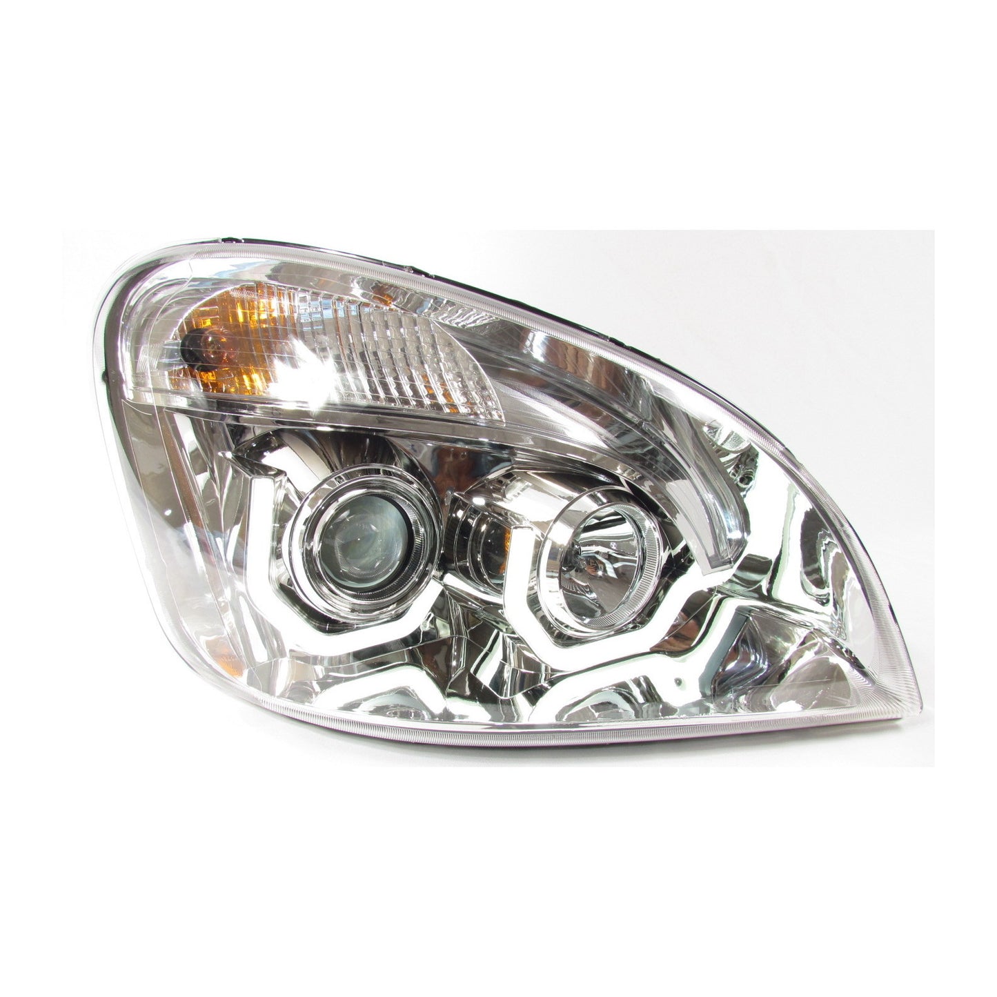 Chrome Housing Projector Headlights for Freightliner Cascadia