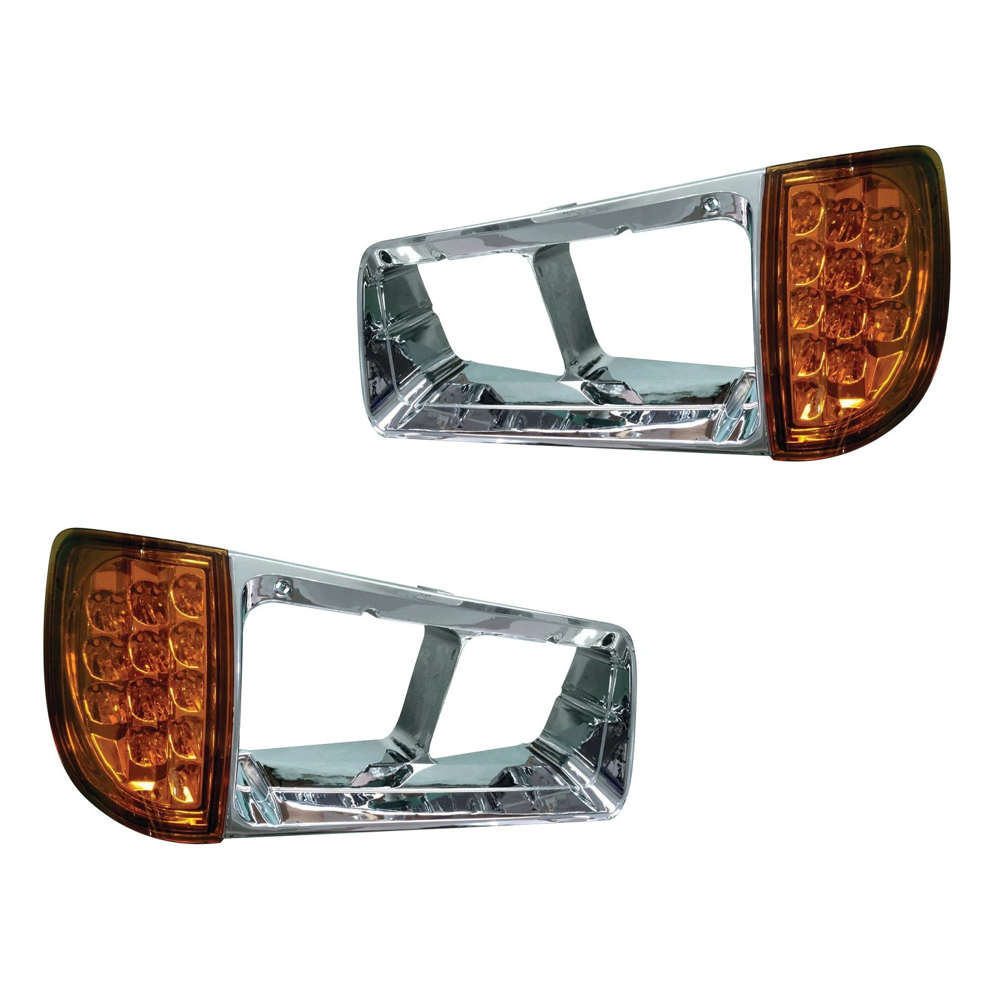 Fortpro Led Turn Signal Assembly & Bezel For Freightliner FLD Headlights Replaces A06-20738-000/A06-20738-001