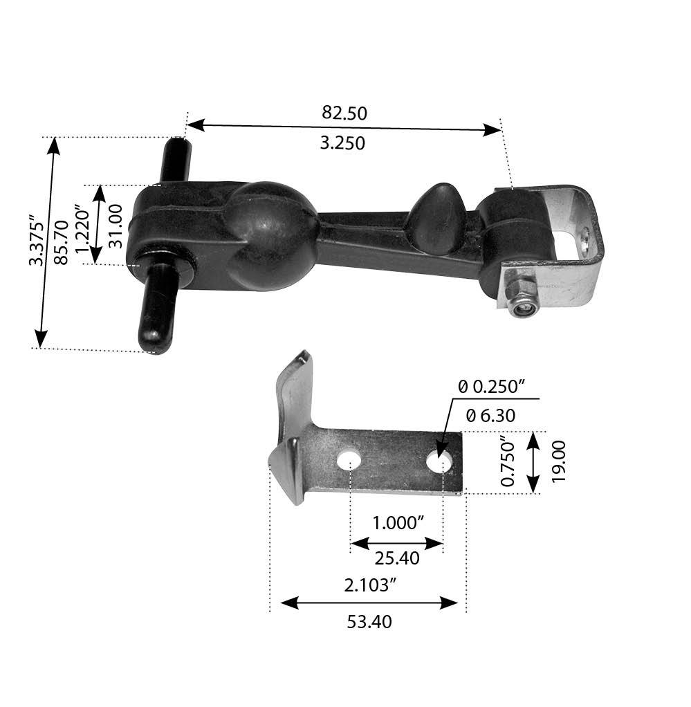 Universal Hood Latch With Clamp - Replaces - HLK1002