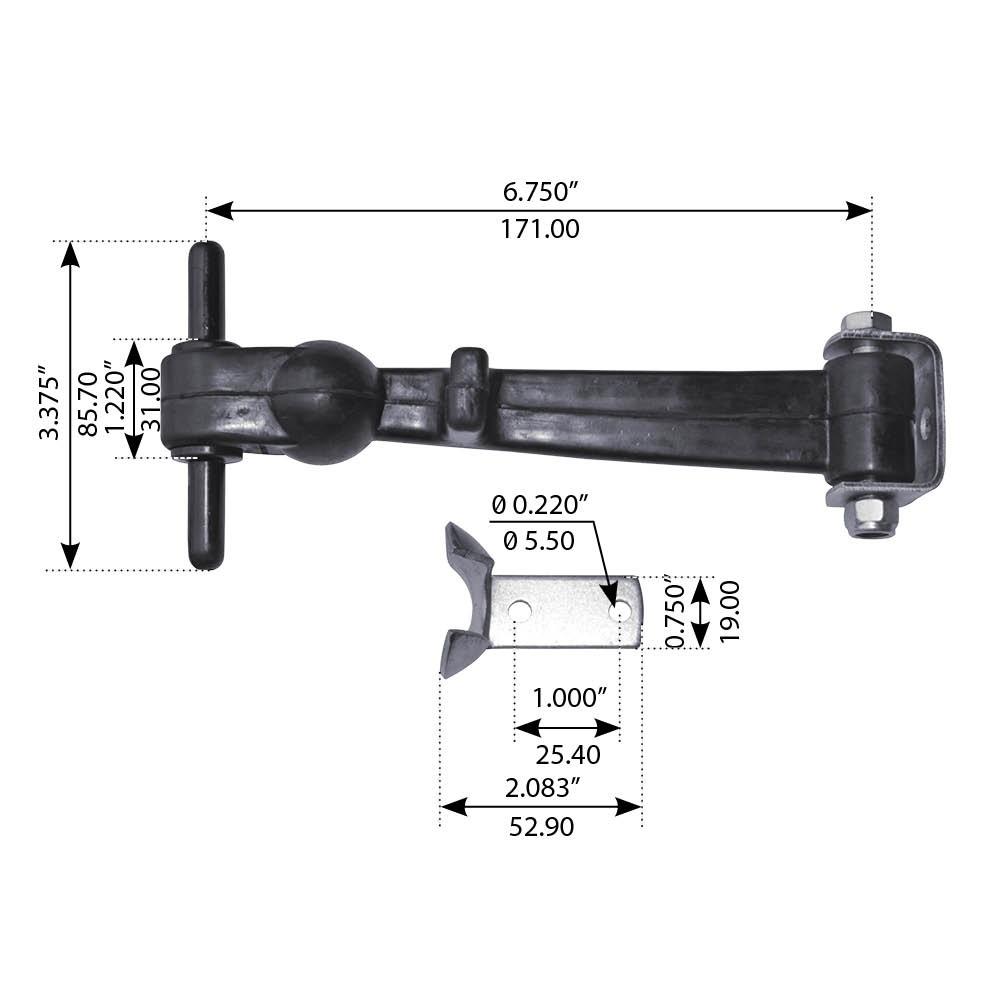 Hood Latch Assembly w/ Clamp For Peterbilt Suitable for Left & Right Sides