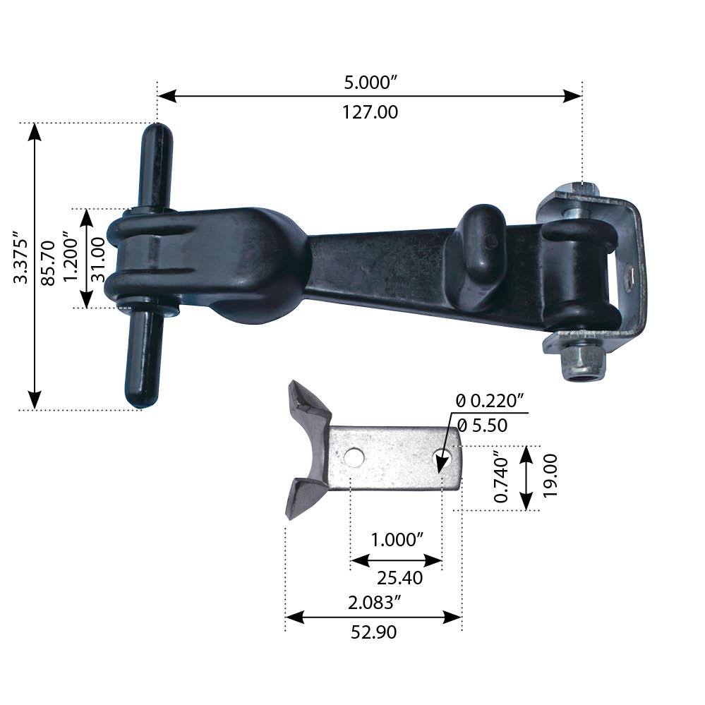 Hood Latch Assembly w/ Clamp For Peterbilt Suitable for Left & Right Sides