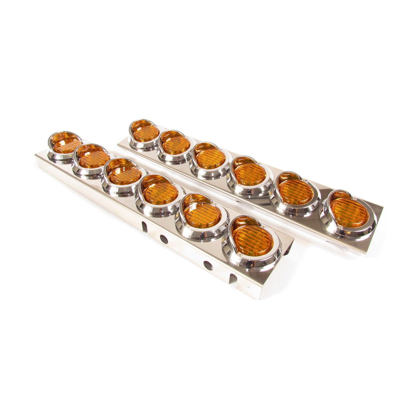 Fortpro Stainless Steel LED Sealed Marker Light Bar with 6 Amber 2" Lights | F235299