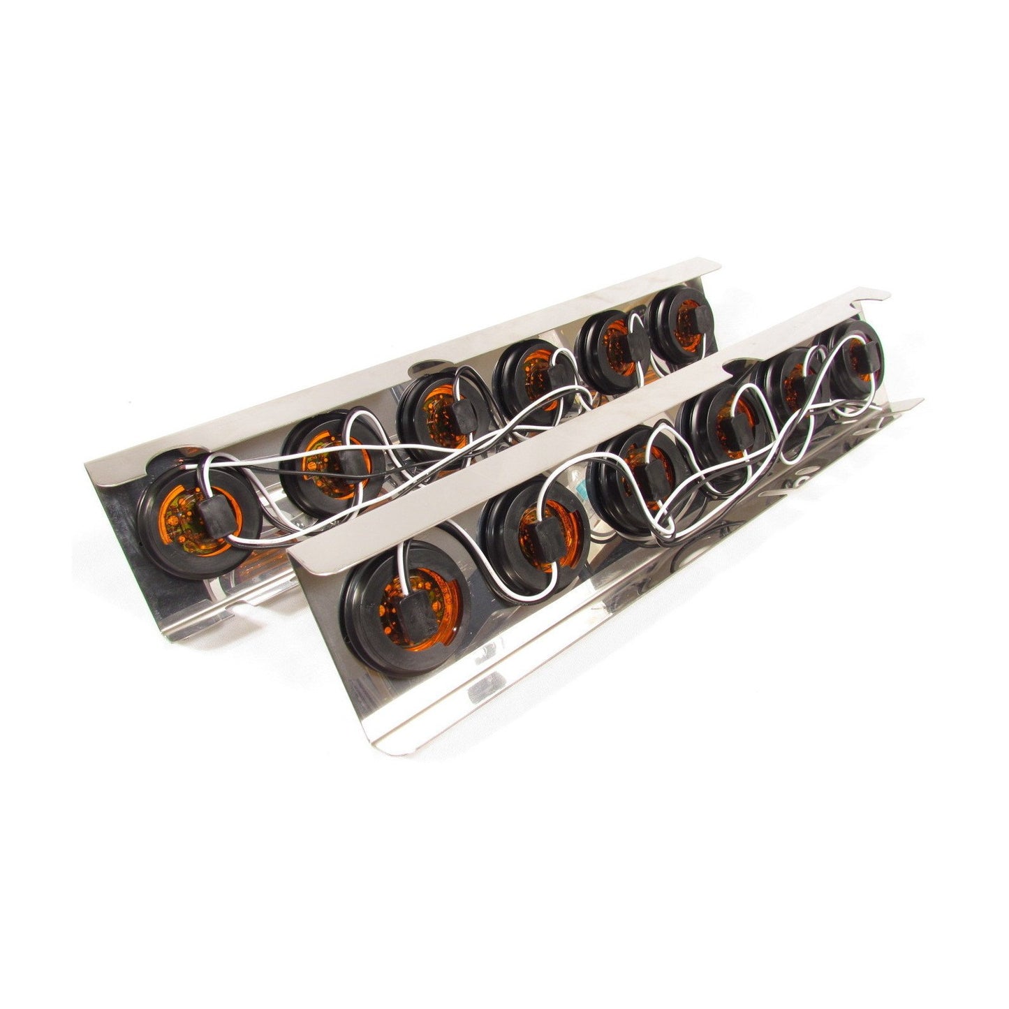 Fortpro Stainless Steel LED Sealed Marker Light Bar with 6 Amber 2" Lights | F235299