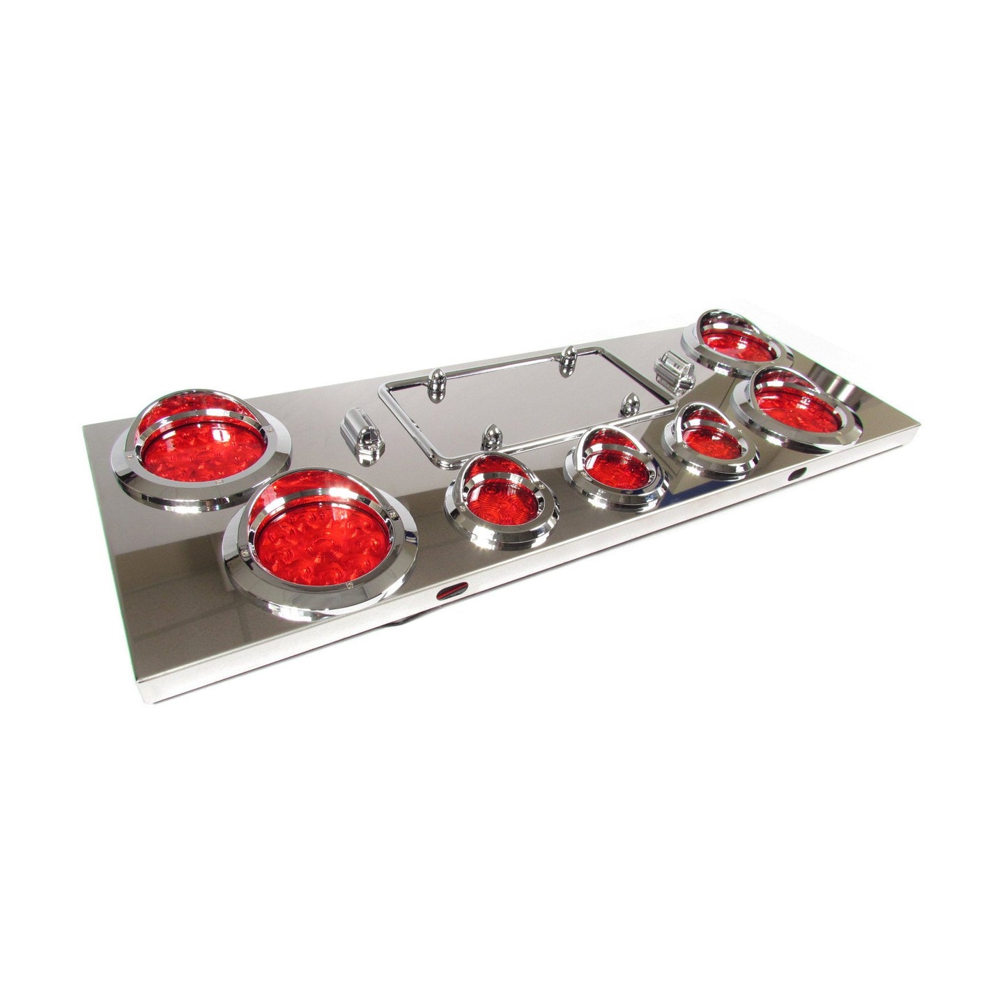 Fortpro Stainless Steel Rear Center Panel with Red LED Lights | F235298