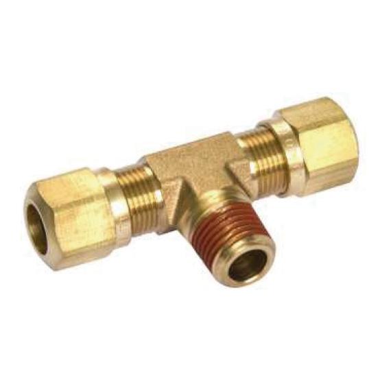 Fortpro Air Brake NTA Compression Fitting Male Branch Tee, 3/8" Tube & 3/8" Tube & 1/8" Thread, Replaces 38138 - 5 PACK | F229060